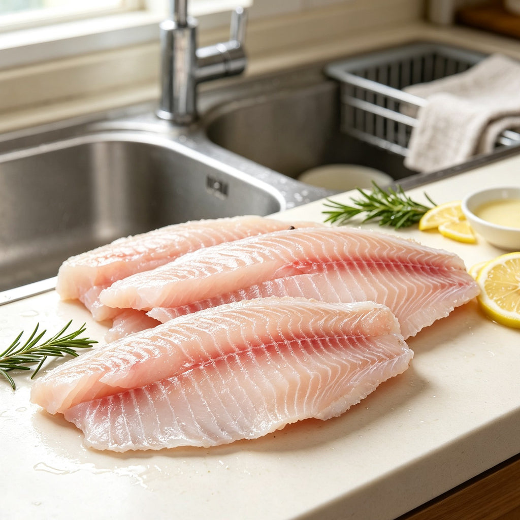 Sea bream fillets with lemon and rosemary