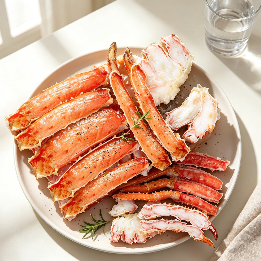 King crab legs with drawn butter